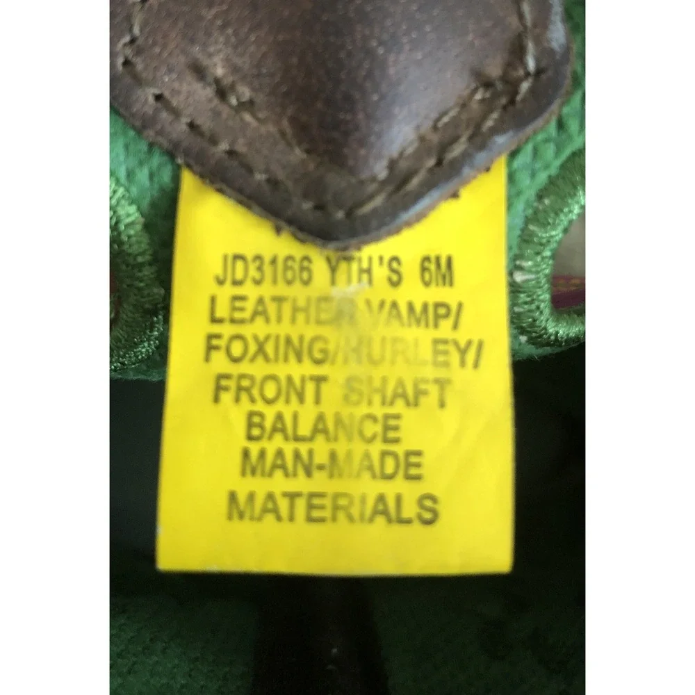 John Deere Youth Cowboy Boots Size 6M Pink Brown Leather Western Kids Work